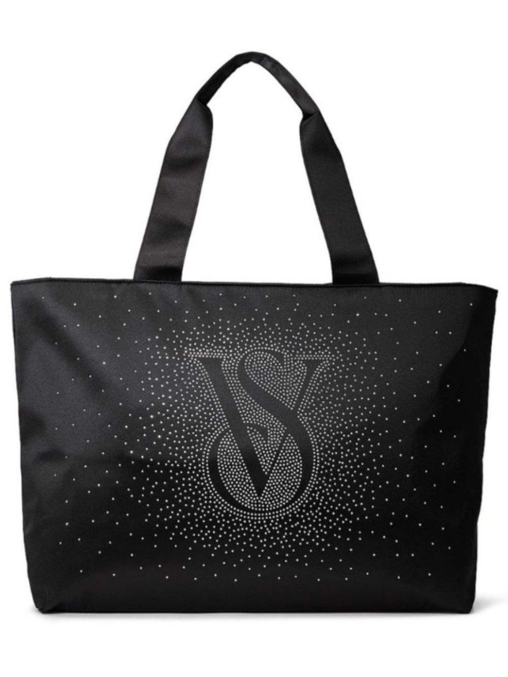 Victoria’s Secret Shine Tote Bag Black 2024 VS Logo Sparkly Bling‎ Weekender - Picture 2 of 5